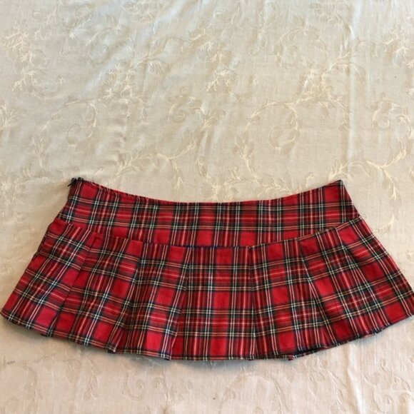 AVIDLOVE Plaid y2k pleated micro mini skirt - Picture 1 of 4